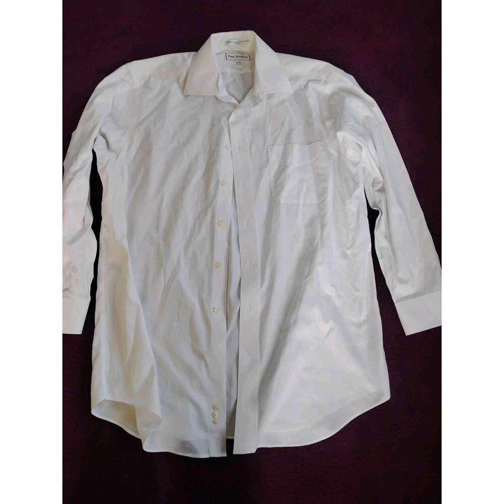 Men's Paul Fredrick White Cotton Dress Shirt Nwot 16 X 33
